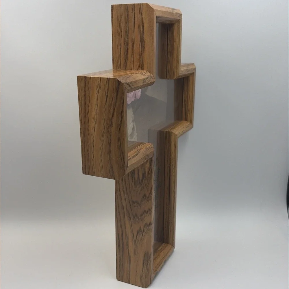 Abbey Press Wood Cross Shadow Box‎ Bible Scripture Verse Mark 10:27 USA